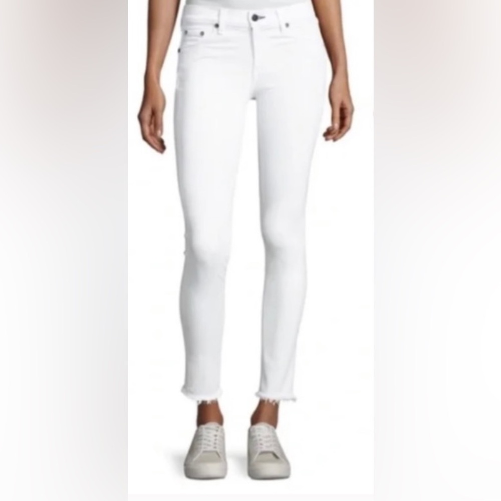 Rag & Bone White Fray Capri Skinny Jeans